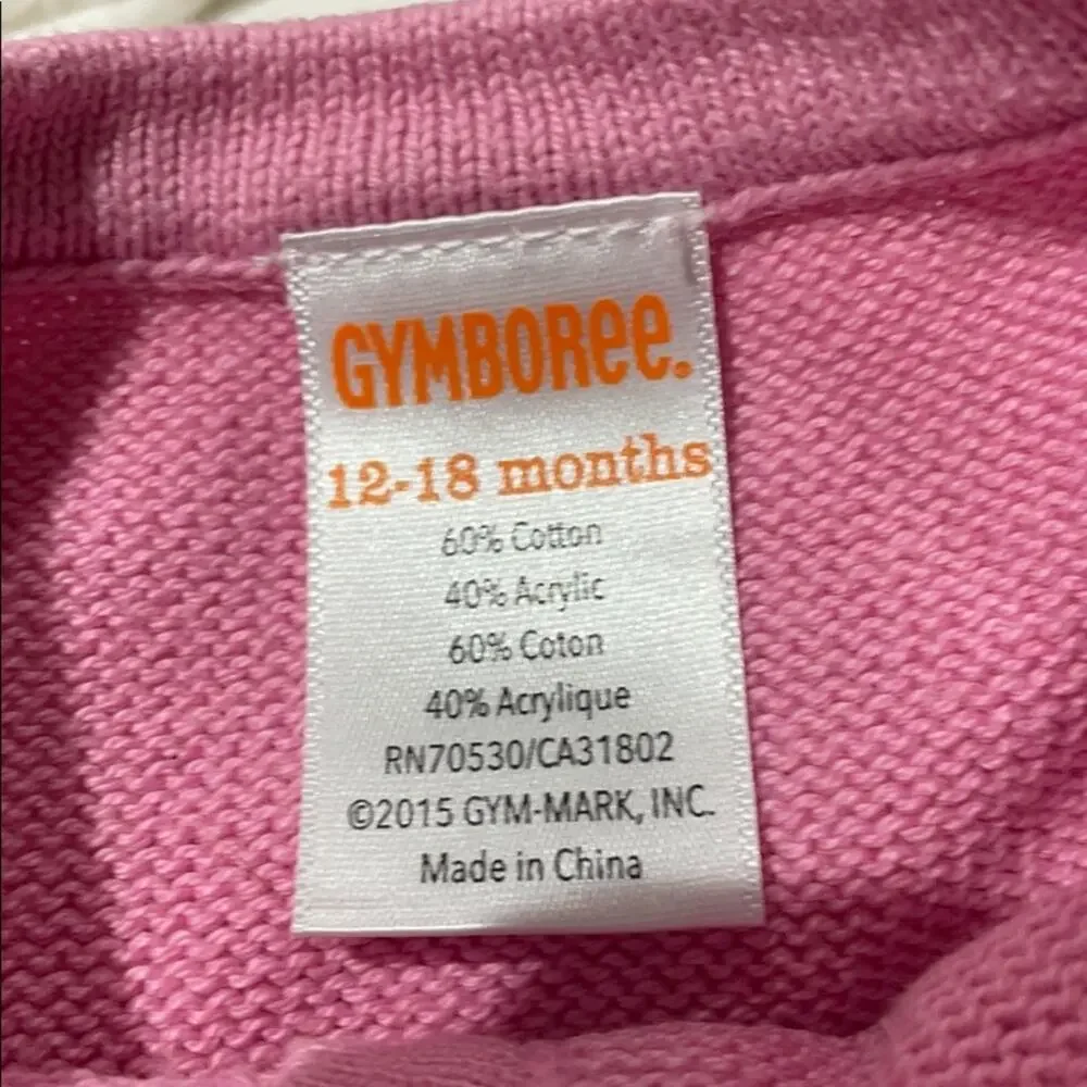 Gymboree 12-18m pink ruffle cardigan euc
